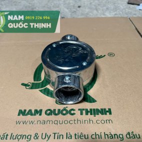 Hộp Nối Dây Loại Tròn 2 Ngã Thẳng Trơn EMT Có Nắp 1-1/4 Inch